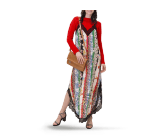 Imagen de mujer con vestido de distintos colores. ZADIG VOLTAIRE