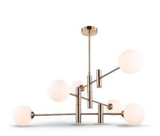 Imagen de un candelabro con cuatro bombillas. Hogar, Iluminación