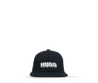 gorra negra con blanco HUGO