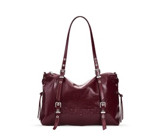 Imagen de un bolso blanco con cafe
