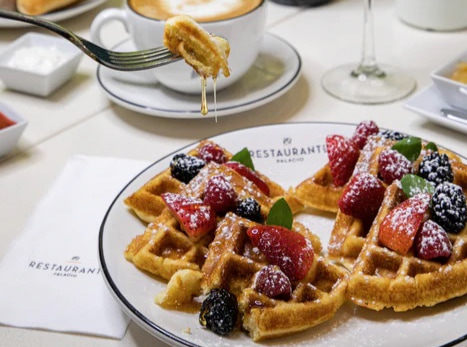 imagen de un platillo de waffles 