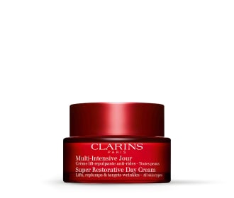 Imagen de frasco de crema color rojo, CLARINS