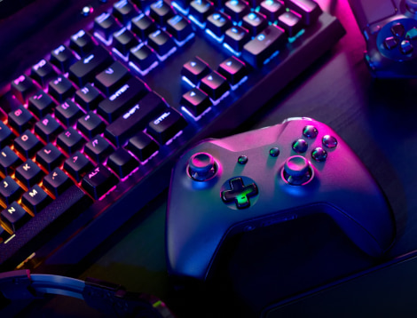 teclado luces rgb y control xbox