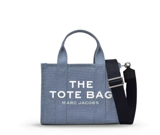 Bolso azul con letras blancas TOTE BAG, MUJER