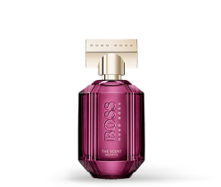 Fragancia de color morada con tapa dorada, Hugo Boss