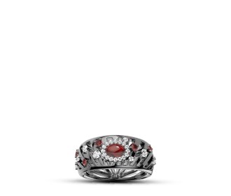 Anillo de plata con rubi, APM MONACO