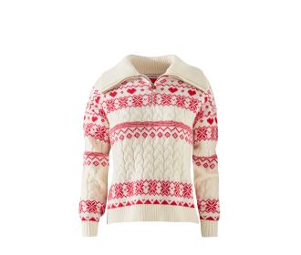 sueter blanco con rojo