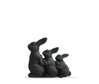 Imagen de una figura pequeña de conejos negra, Decoracion, Hogar