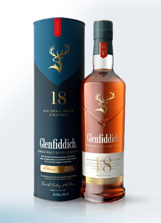 Botella de whisky GLENFIDDICH