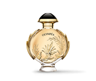 Imagen de un frasco de perfume color dorado para mujer
