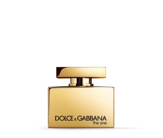 imagen de botella dorada de locion, Dolce Gabbana