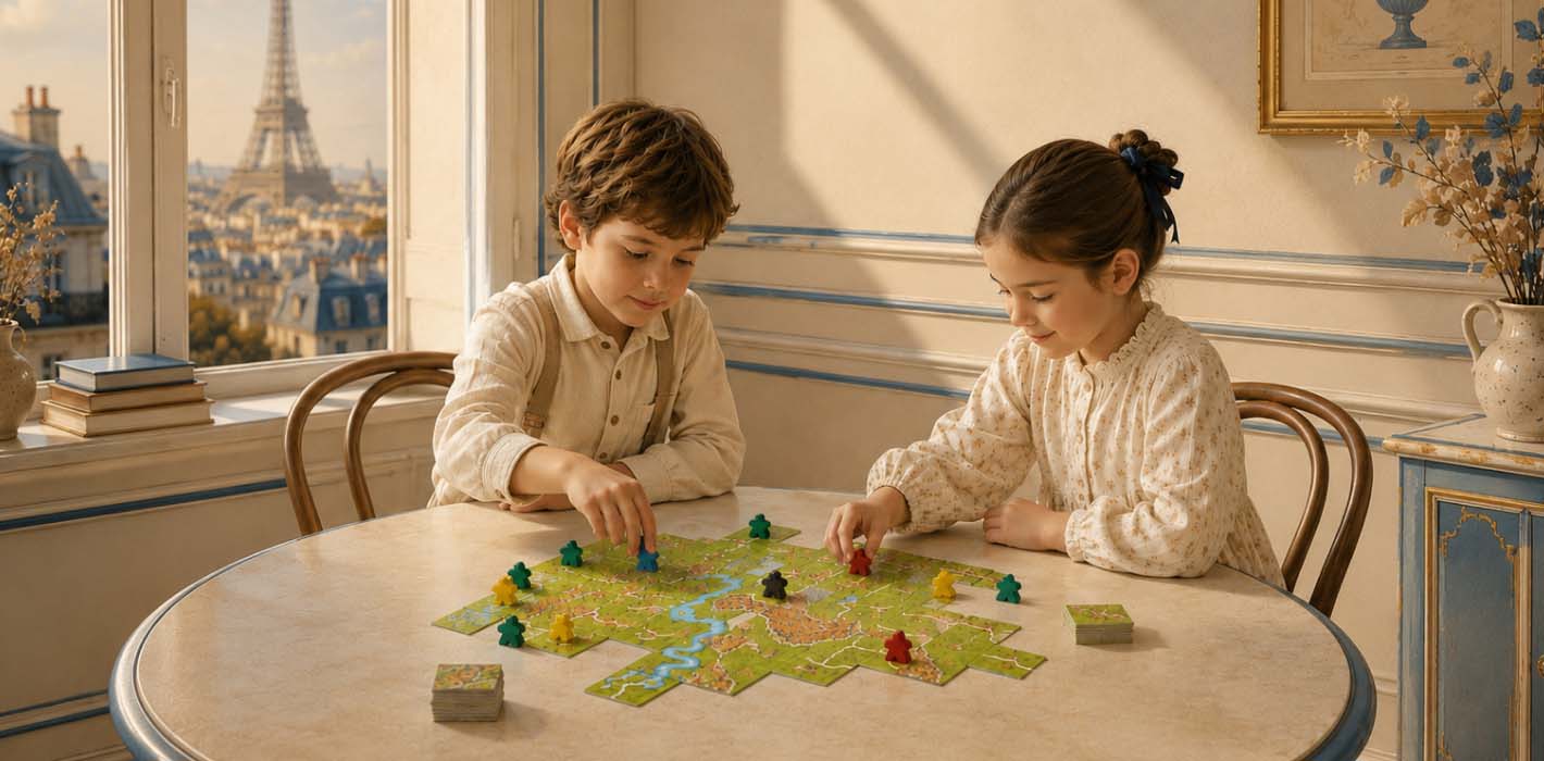 Ni&ntilde;os jugando juegos de mesa