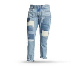 Pantalon de mezclilla azul con parches, Jeans Mujer