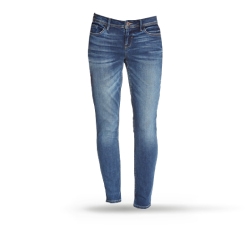 pantalon de mezclilla azul deslavado y entallado, Jeans Mujer