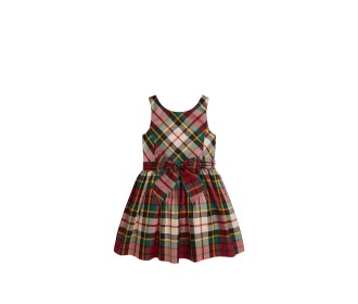 vestido a cuadros rojo con negro de bebe