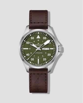 reloj cafe con verde Hamilton