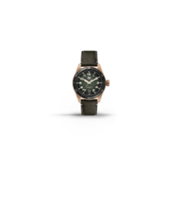 Imagen de un reloj con correa negra de piel y carátula negra de la marca TAG HEUER