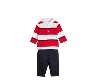 playera roja con blanco y pantalon azul, BEBES MODA ROPA