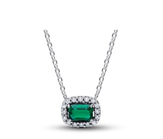 collar plateado con verde