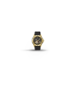 Reloj negro con carátula dorado