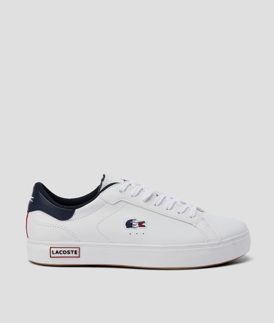 Tenis color blanco con azul LACOSTE