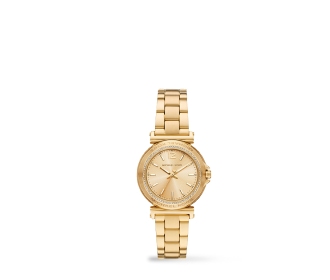 Imagen de un reloj color dorado