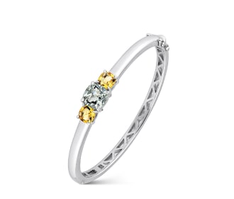 Pulsera plateada con detalles dorados, SUAREZ