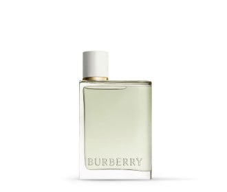 imagen de botella de locion rectangular verde. BURBERRY PERFUMES