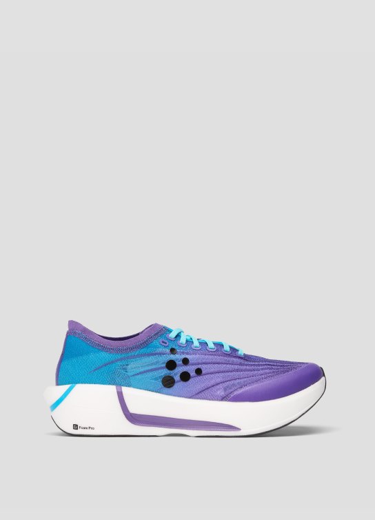 Tenis color azul y morado con suela alta CRAFT