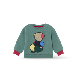 sueter verde con puños y cuello rojos, KIDS DISEÑADORES