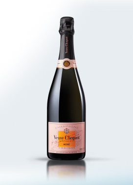 Botella color negra de champagne veuve clicquot