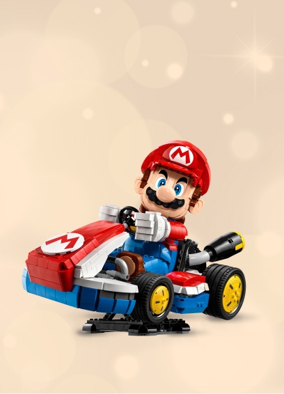 mario bros en carro de carreras