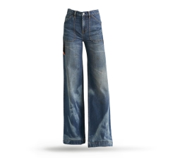 Pantalon de mezclilla azul, Acampanado, Jeans Mujer