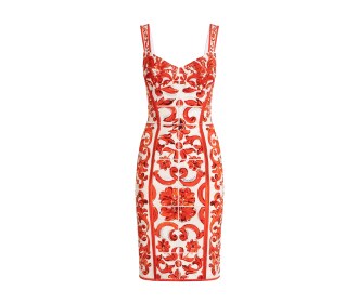 vestido rojo con blanco DOLCE & GABBANA