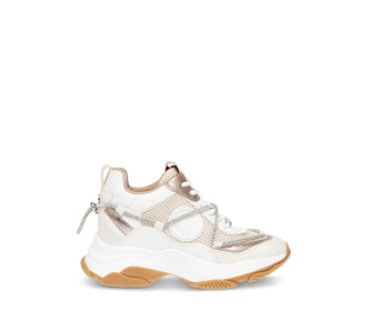 Tenis blanco con detalles color coral, Sneakers para mujer