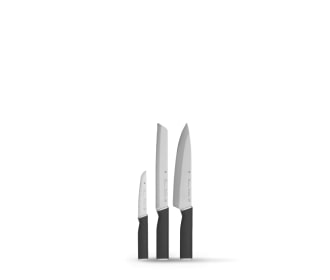 set de cuchillos plata con negro