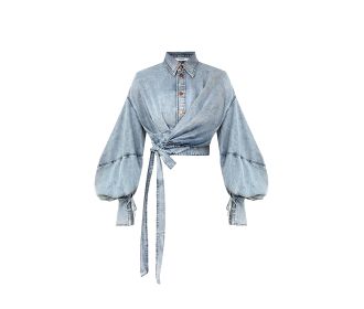 blusa azul MUJER ROPA