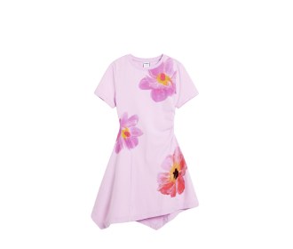 vestido  rosa de flores, DESIGUAL