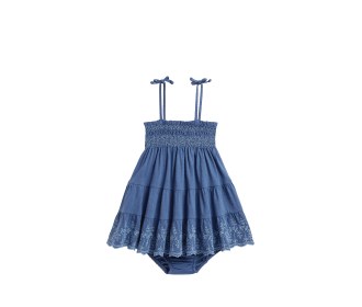 vestido azul, BEBES MODA ROPA