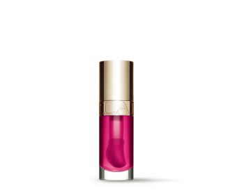 Imagen de un barnis para uñas color rosa con tapa dorada, CLARINS
