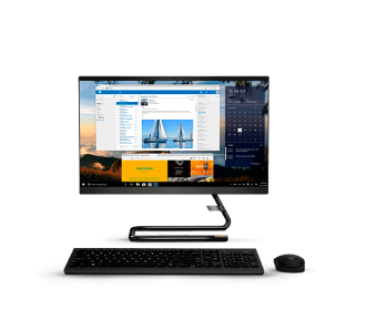 computadora all in one, color negra con teclado y mause, LENOVO