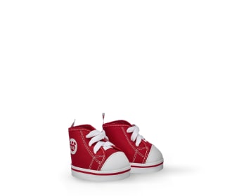 par de tenis color rojo con blanco