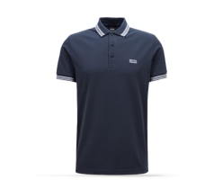 Imagen de una playera tipo polo negra, Tallas extra
