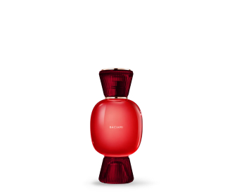 botella de perfume roja con forma de caramelo Allegra Overflow2, BVLGARI PERFUMES