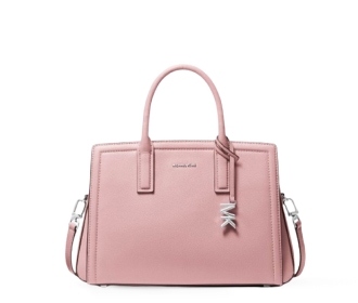 Imagen de un bolso color rosa