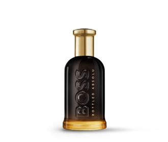 Fragancia de color negra con dorado, Hugo Boss