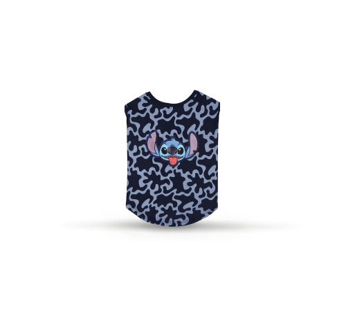Playera color azul con estampado de un personaje disneys, Mascotas