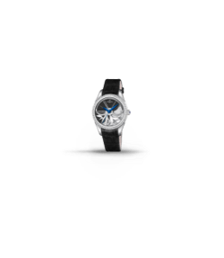 Reloj negro con carátula plateada