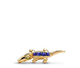 dije dorado con azul