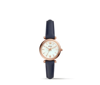 Reloj de correa azul y caratula blanca Fossil